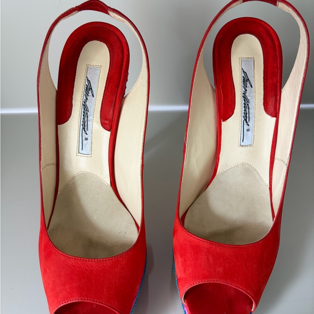 Brian Atwood Red Slingback Heels